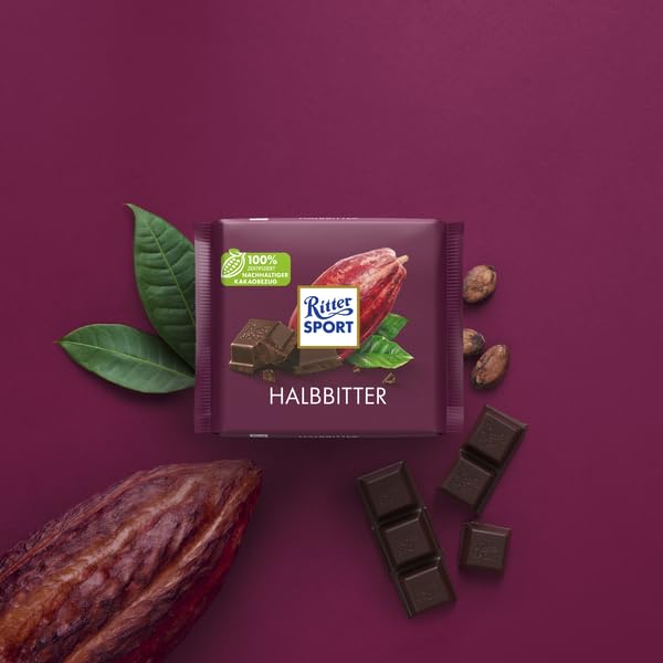 Ritter Sport Kakao-Klasse Halbbitter Schokolade 12x100g 50%