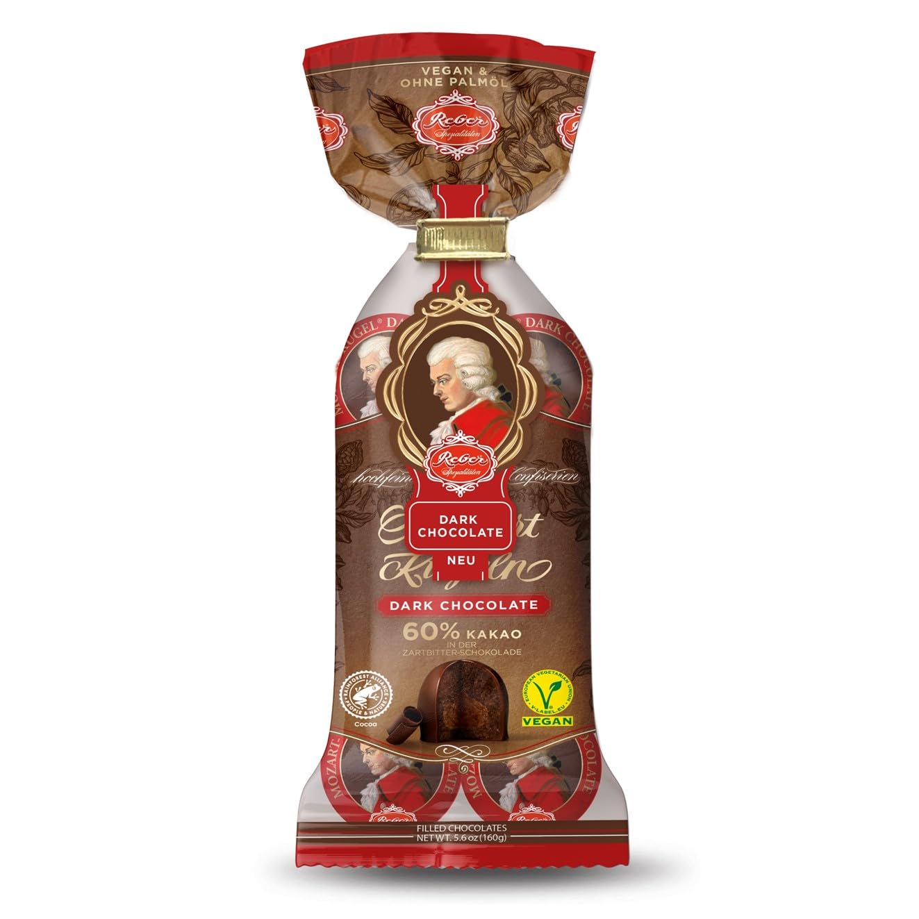 Reber Mozart-Kugeln Dark Chocolate 8er 160g Zartbitter