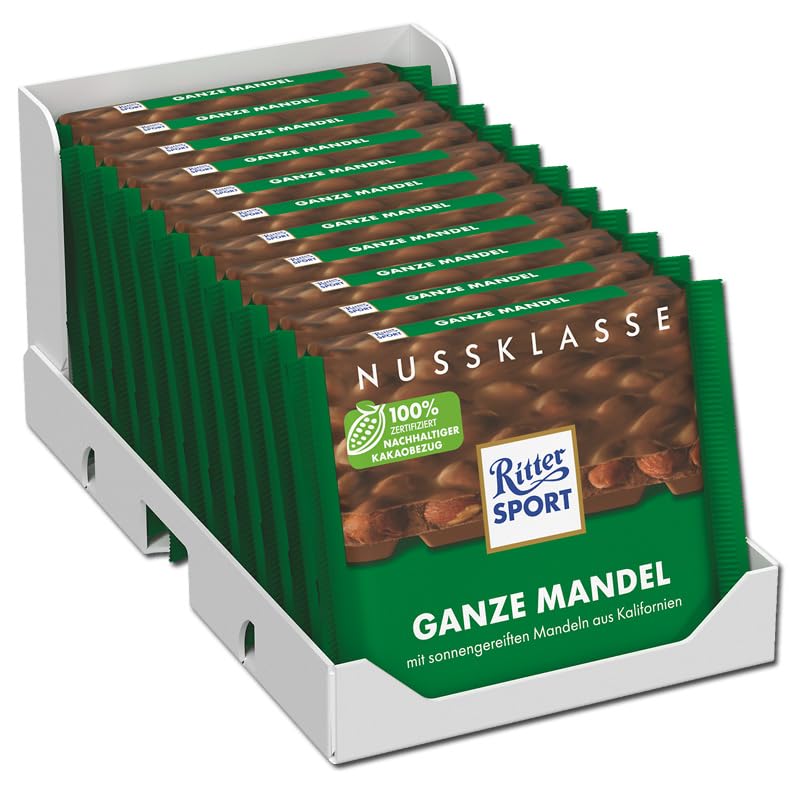 Ritter Sport Nuss-Klasse Ganze Mandel Tafel Vollmilch 11x100g
