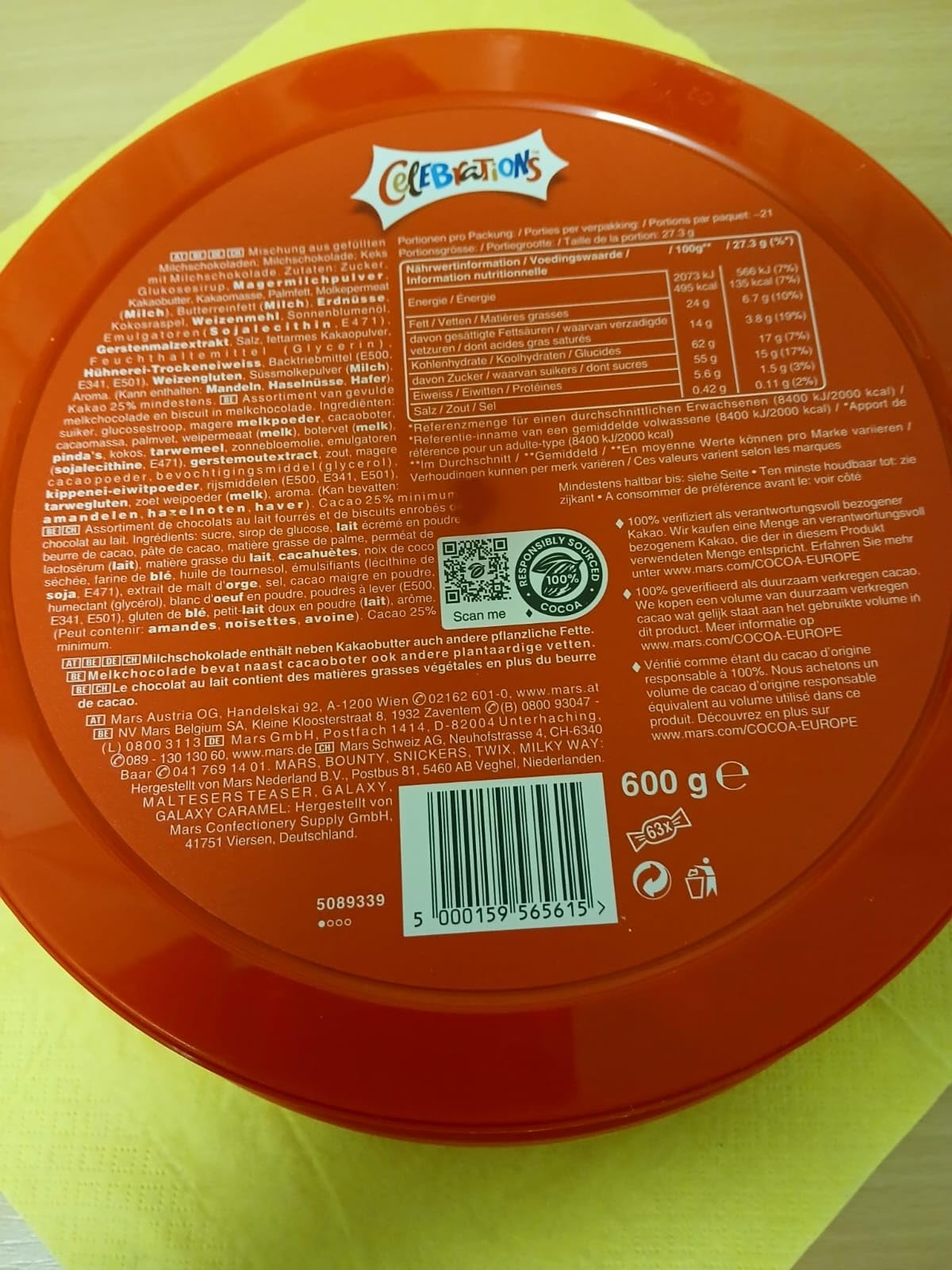 Celebrations Chocolate Bulk Box Schokoriegel 600g Minis Mix