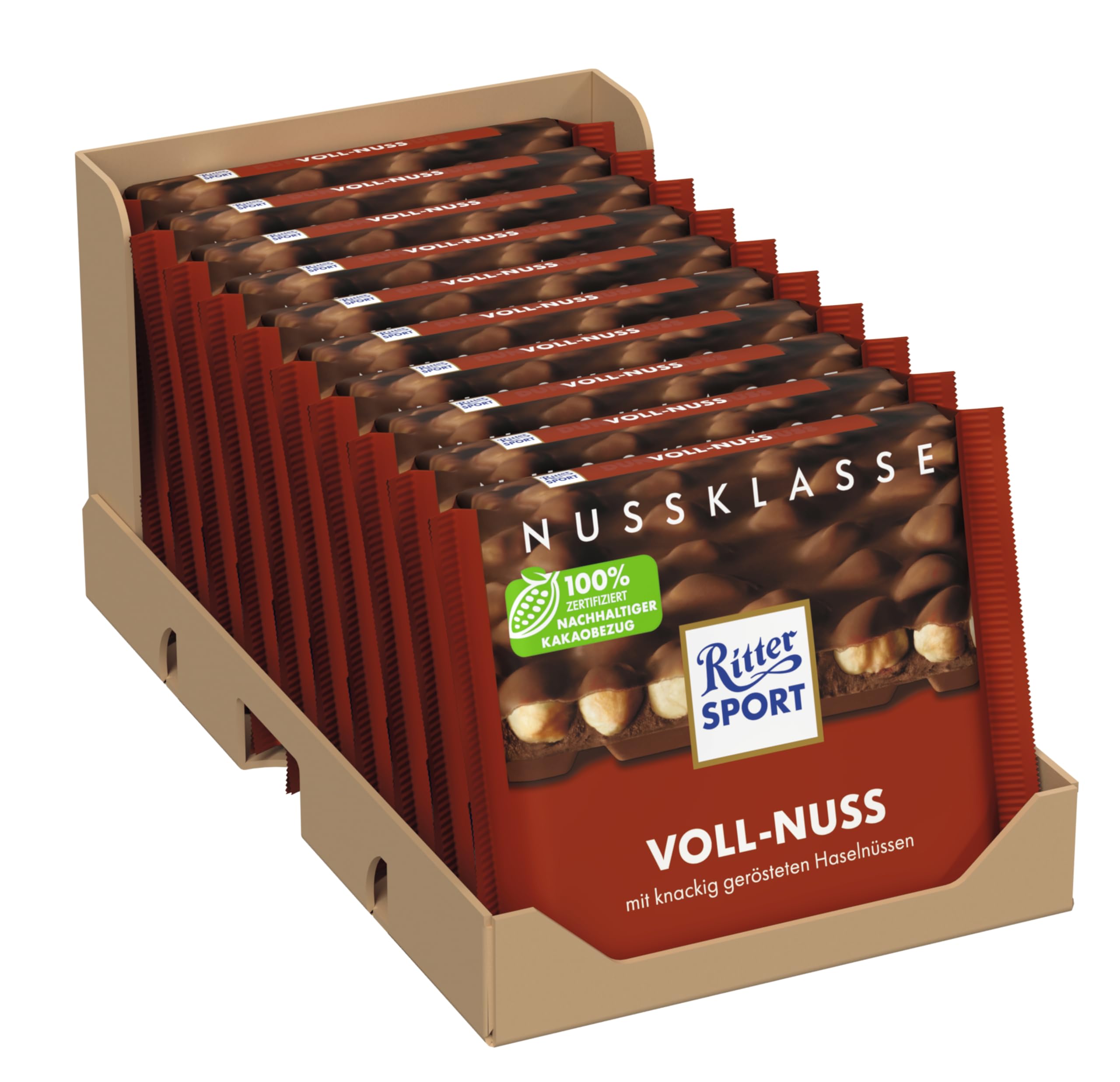 Ritter Sport Nuss-Klasse Voll-Nuss Schokolade 10x100 g
