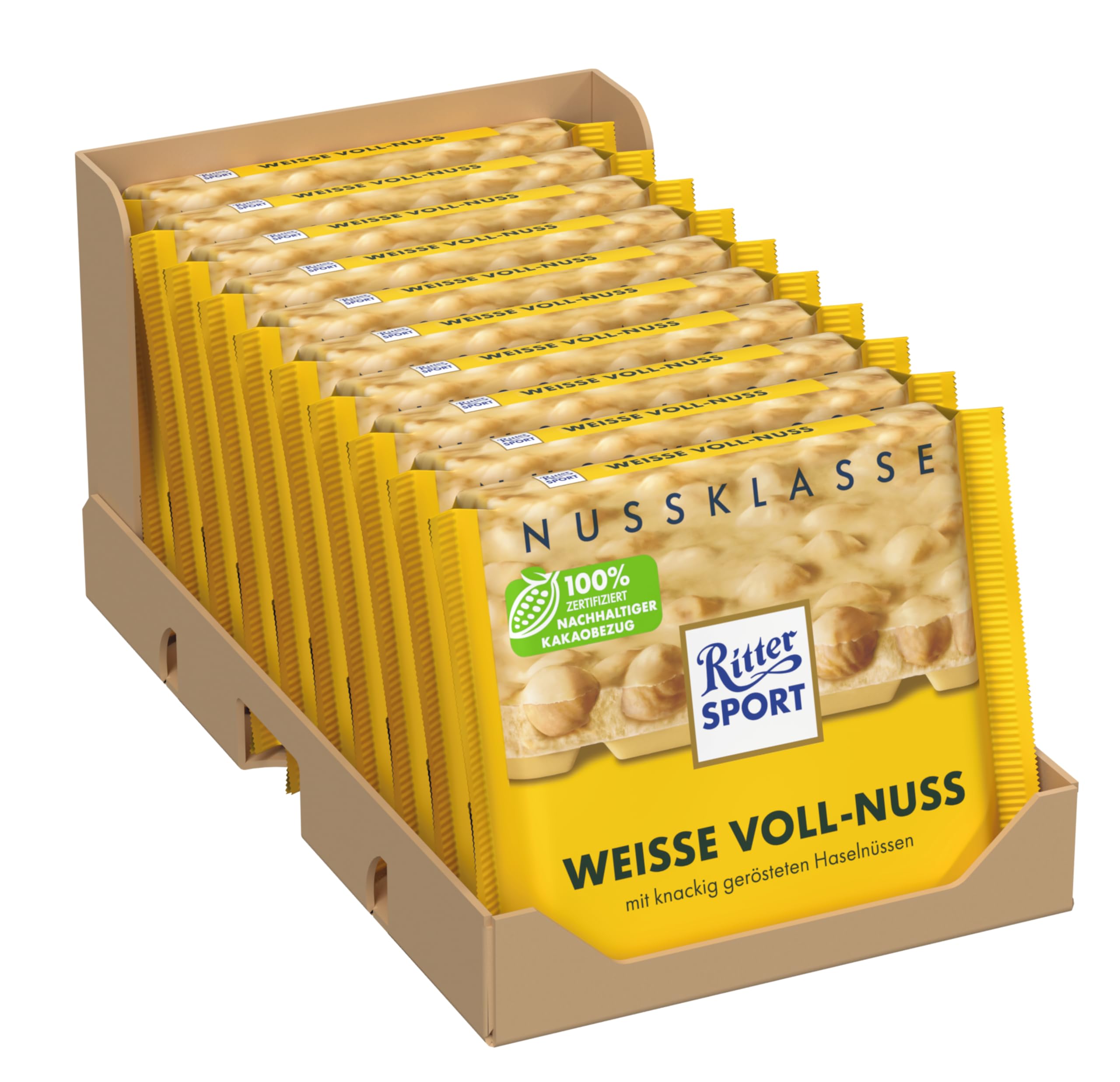 Ritter Sport Weisse Voll-Nuss Schokolade 10 x 100g Haselnuss