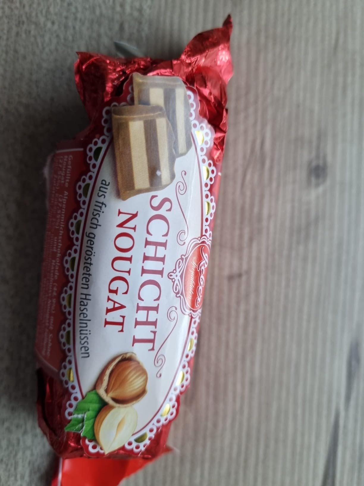 Reber Schicht-Nougat Alpenmilch 30g Haselnuss