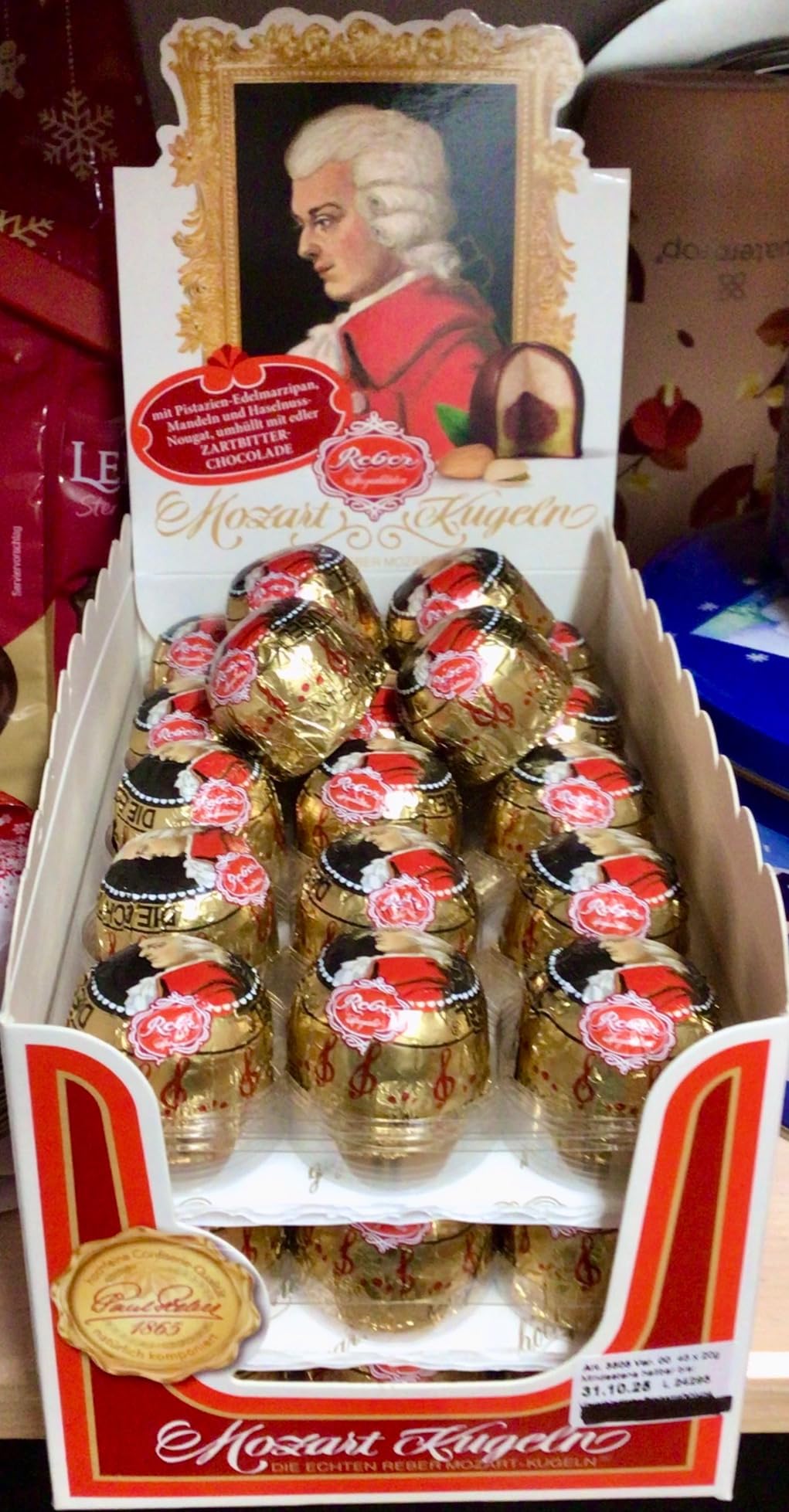 Reber Mozart-Kugeln Pralinen 100 Stück Zartbitter Marzipan
