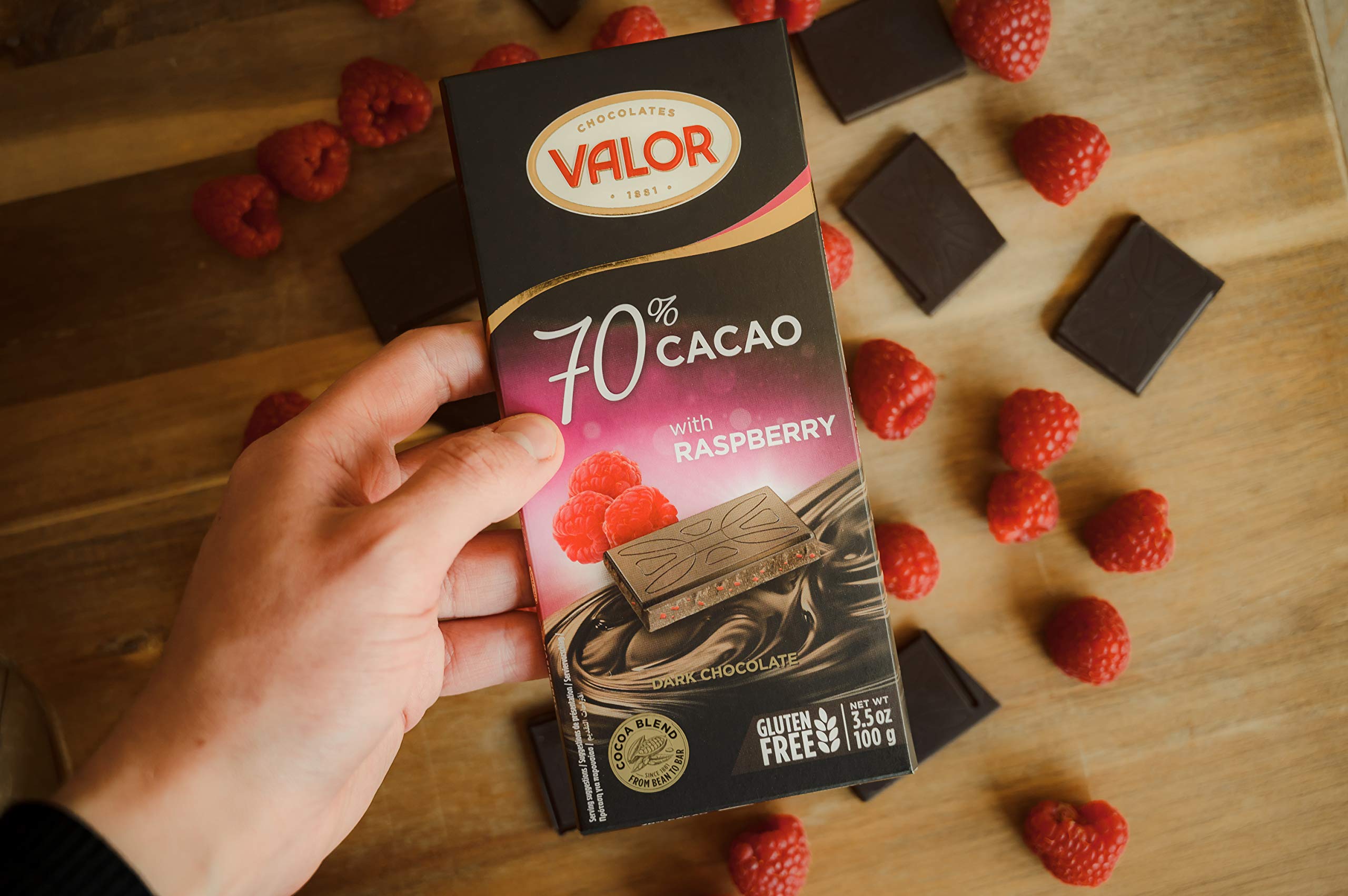 Valor Tradicionales Dunkle Schokolade 100g Himbeere 70%