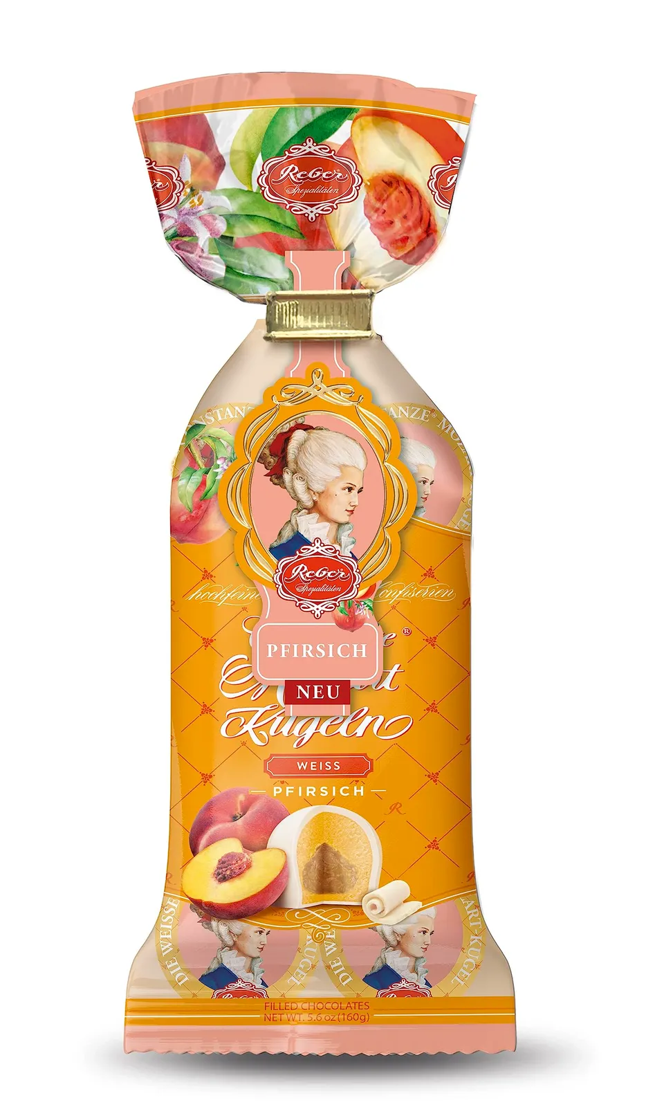 Reber Constanze Mozart-Kugel Weiß Pfirsich 8er-Tüte Geschenk