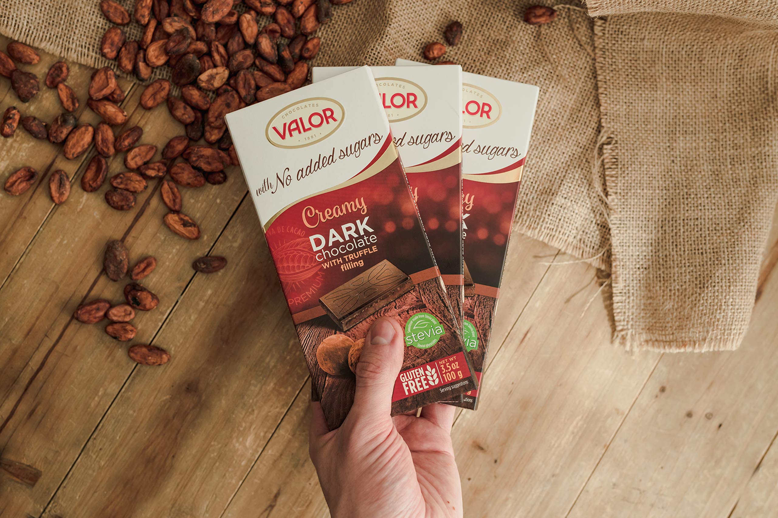 Valor 0% Trüffelcreme Schokolade 100g ohne Zucker 52%