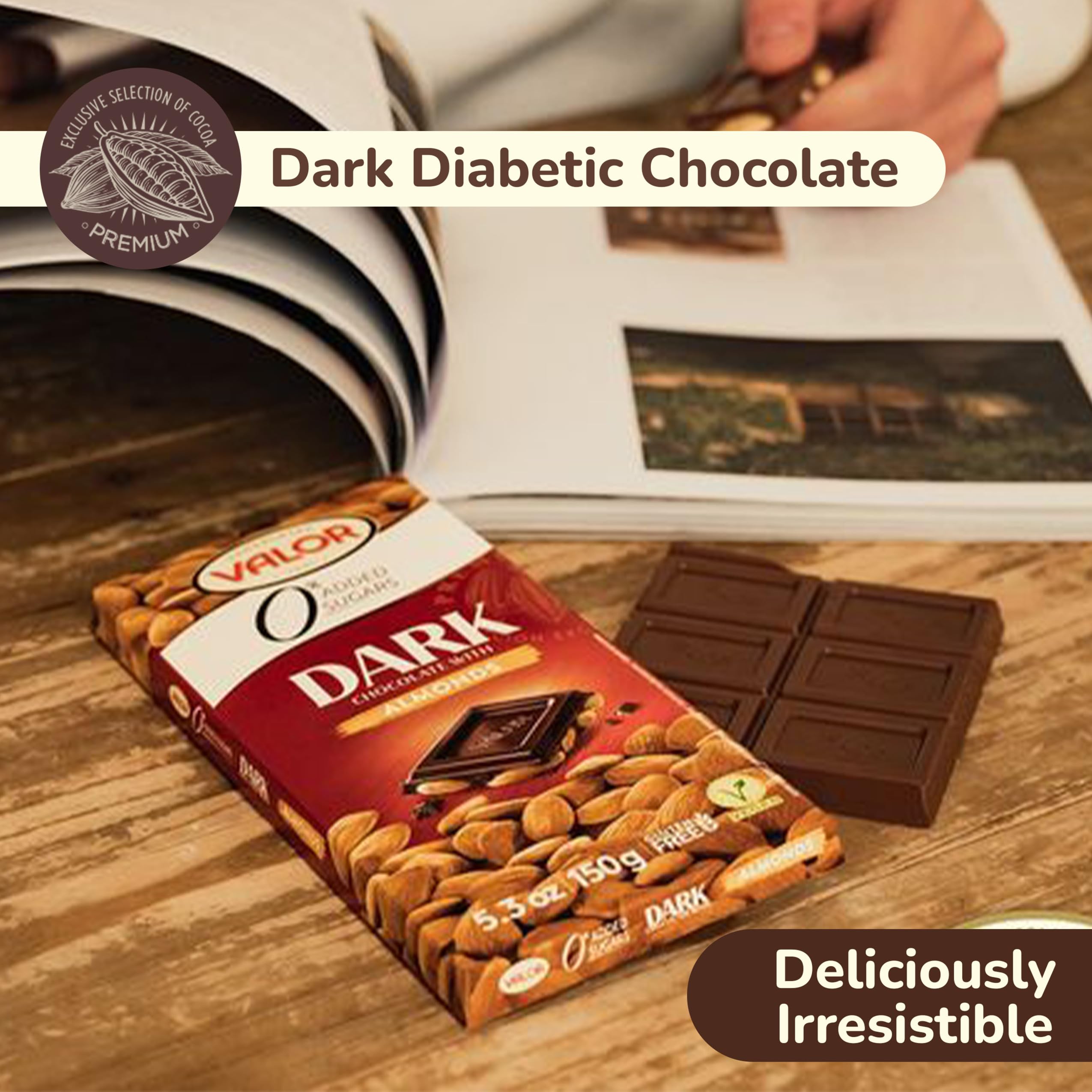 Valor 0% Dunkle Schokolade 52% 100g ohne Zucker Stevia