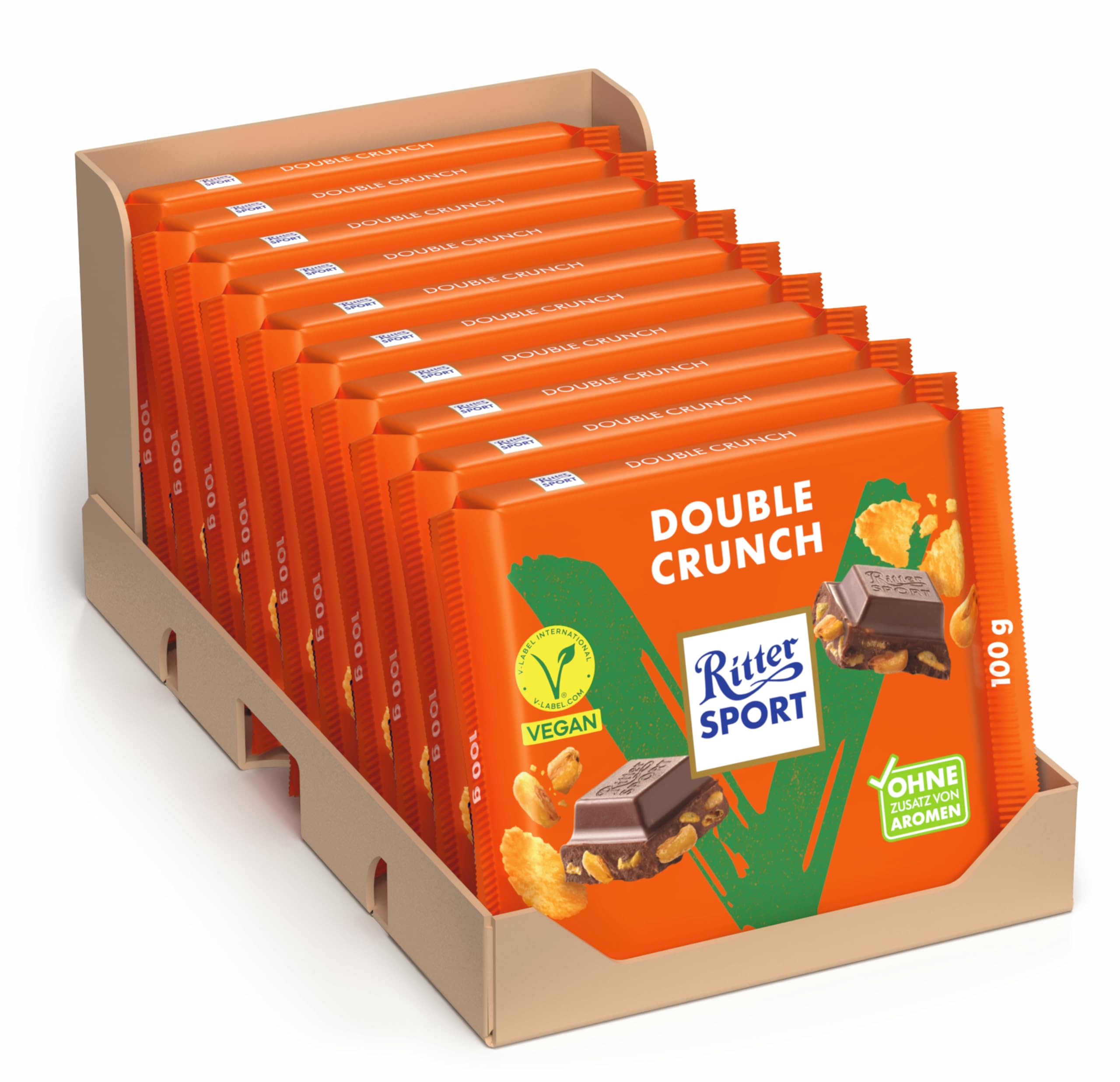Ritter Sport Vegan Double Crunch Schokolade Mais 10x100g