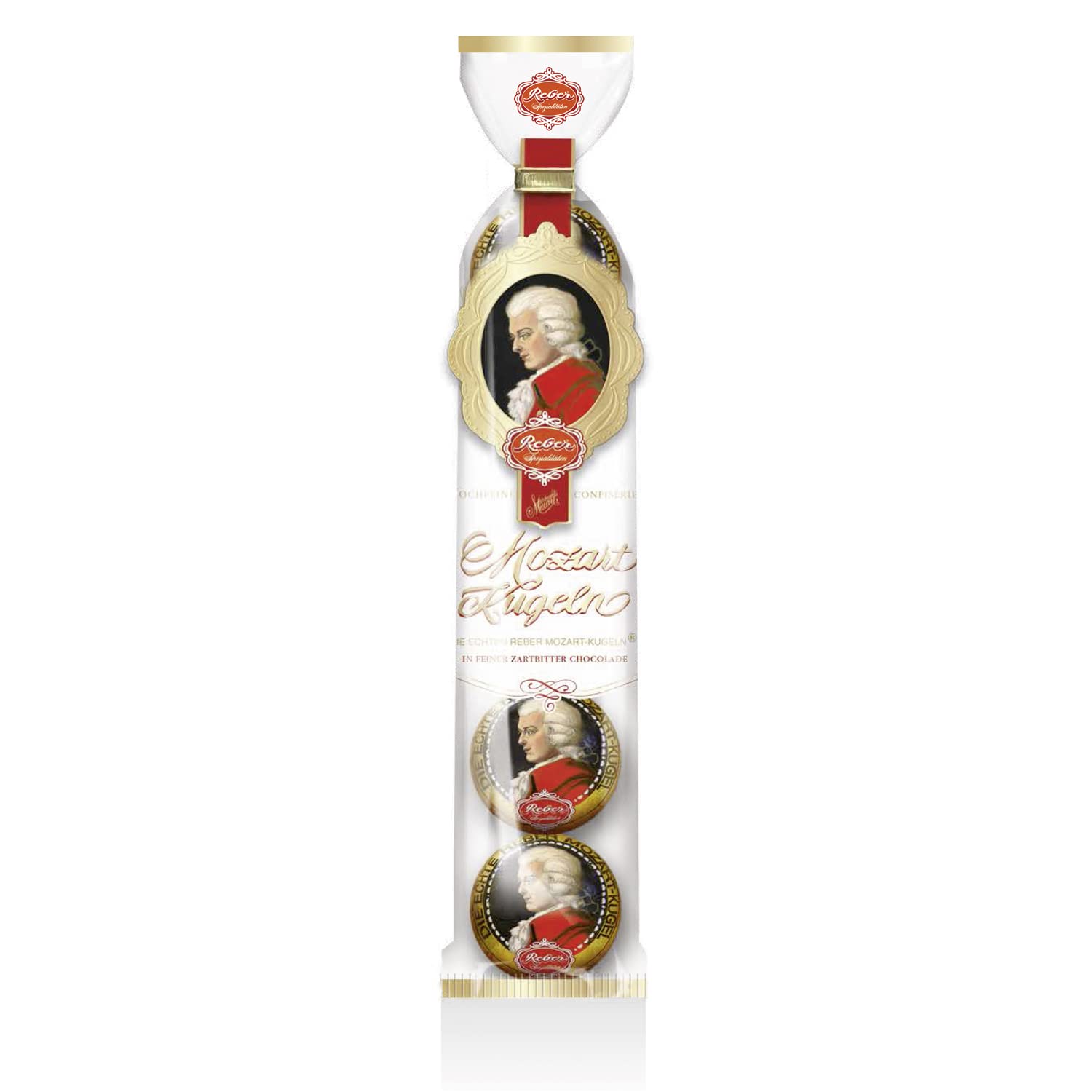 Echte Reber Mozart-Kugeln Pralinen Zartbitter 5er 100 g