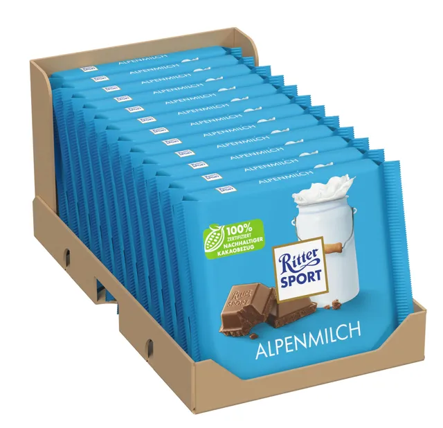 Ritter Sport Bunte Vielfalt Alpenmilch Tafel 12x100g Klassiker