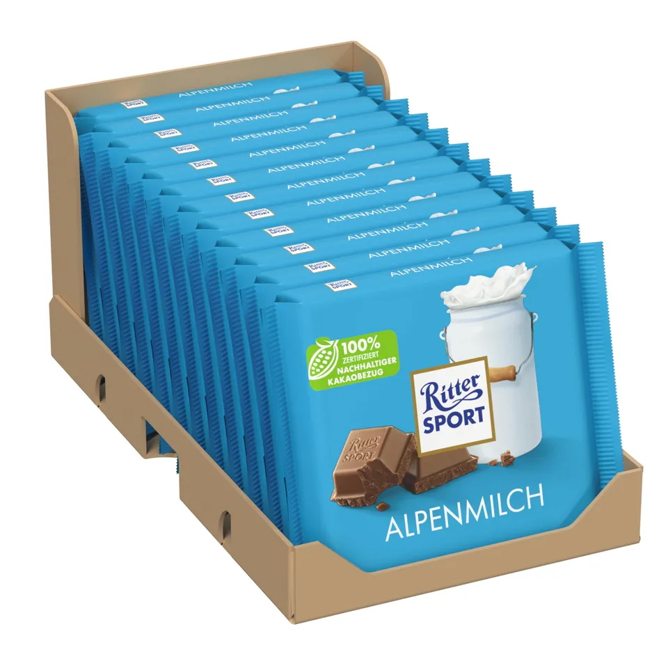 Ritter Sport Bunte Vielfalt Alpenmilch Tafel 12x100g Klassiker