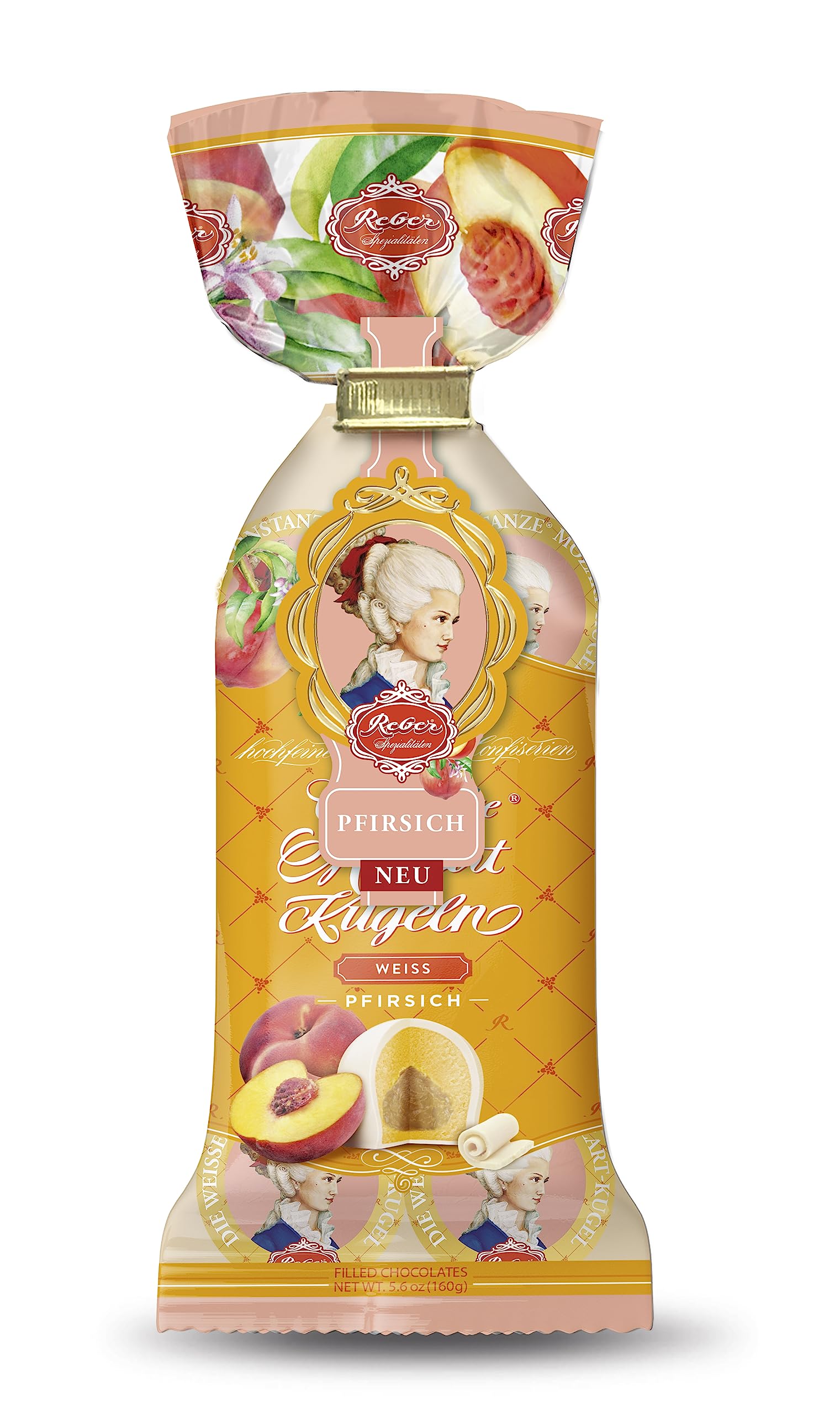 Reber Constanze Mozart-Kugel Weiß Pfirsich 8er-Tüte Geschenk