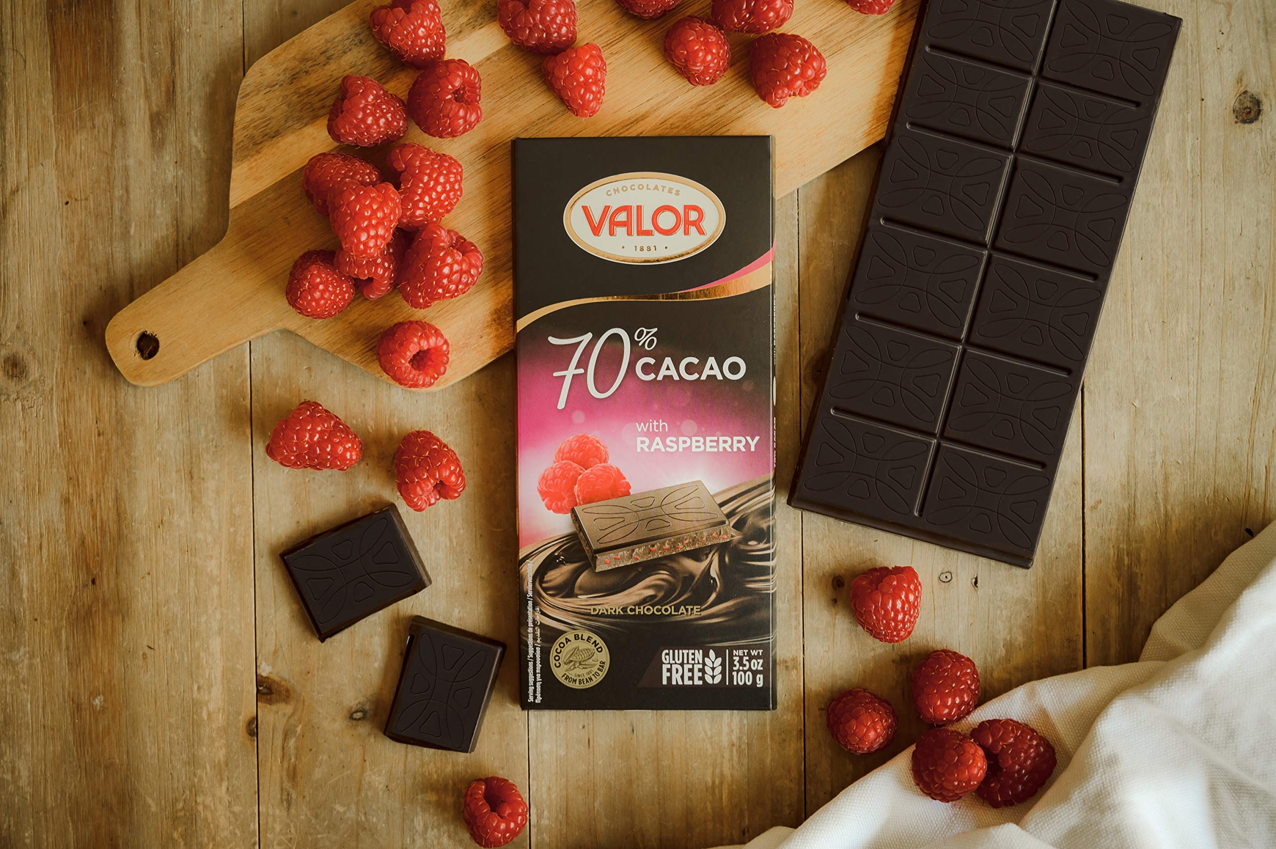 Valor Tradicionales Dunkle Schokolade 100g Himbeere 70%