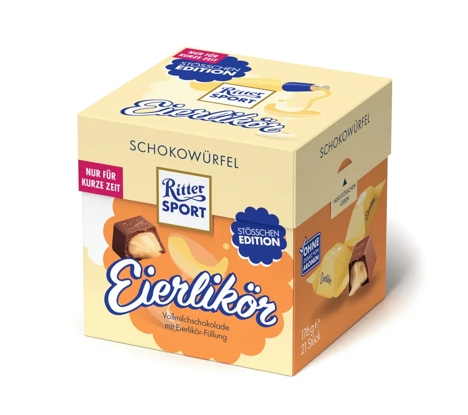 Ritter Sport Winter Eierlikör Schokowürfel 176g Box