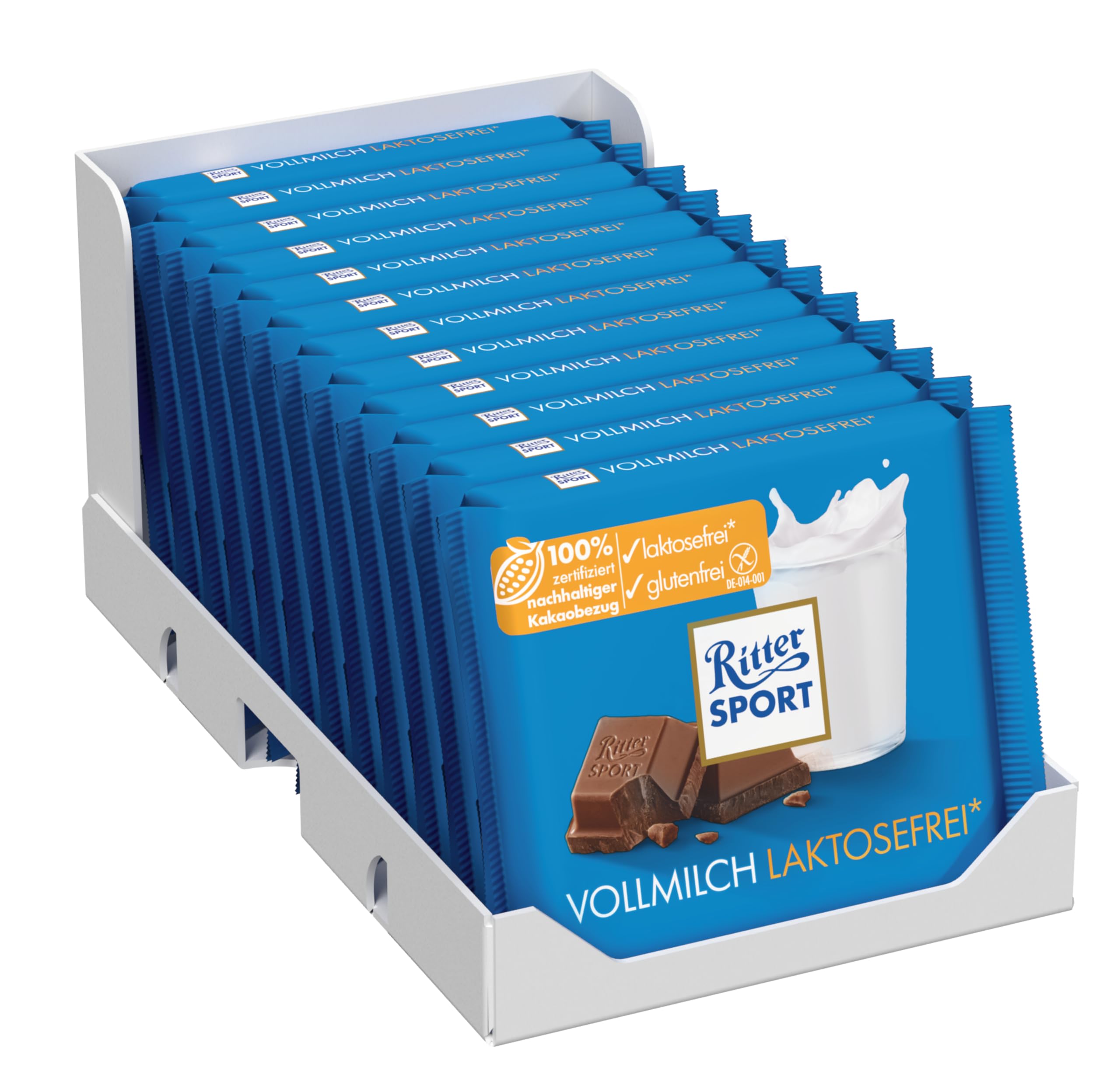 Ritter Sport Laktosefrei Vollmilch Tafel 12x100g glutenfrei