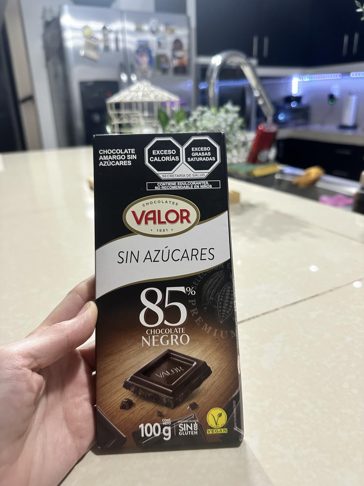 Valor 0% Dunkle Schokolade 85% Kakao zuckerfrei 100 g