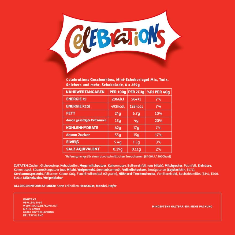 Celebrations Chocolate Gift Box Mini-Riegel Mix 16x186g Markenmix