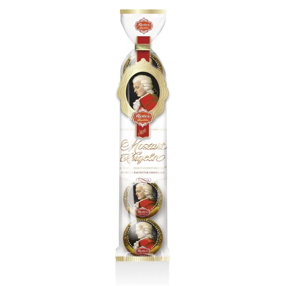 Echte Reber Mozart-Kugeln Pralinen Zartbitter 5er 100 g