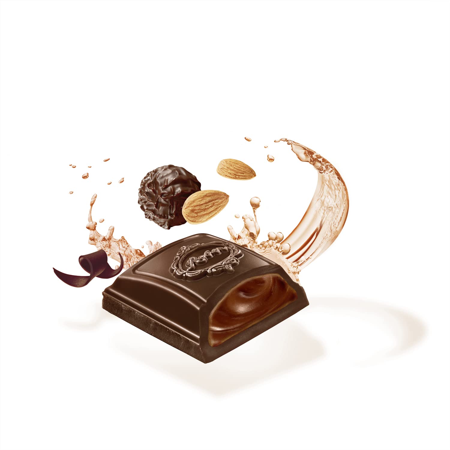 Reber Confiserie Mandelnougat-Rumtrüffel Zartbitter 5 x 100 g