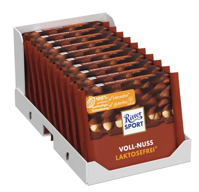 Ritter Sport Voll-Nuss Vollmilchschokolade 10x100g laktosefrei
