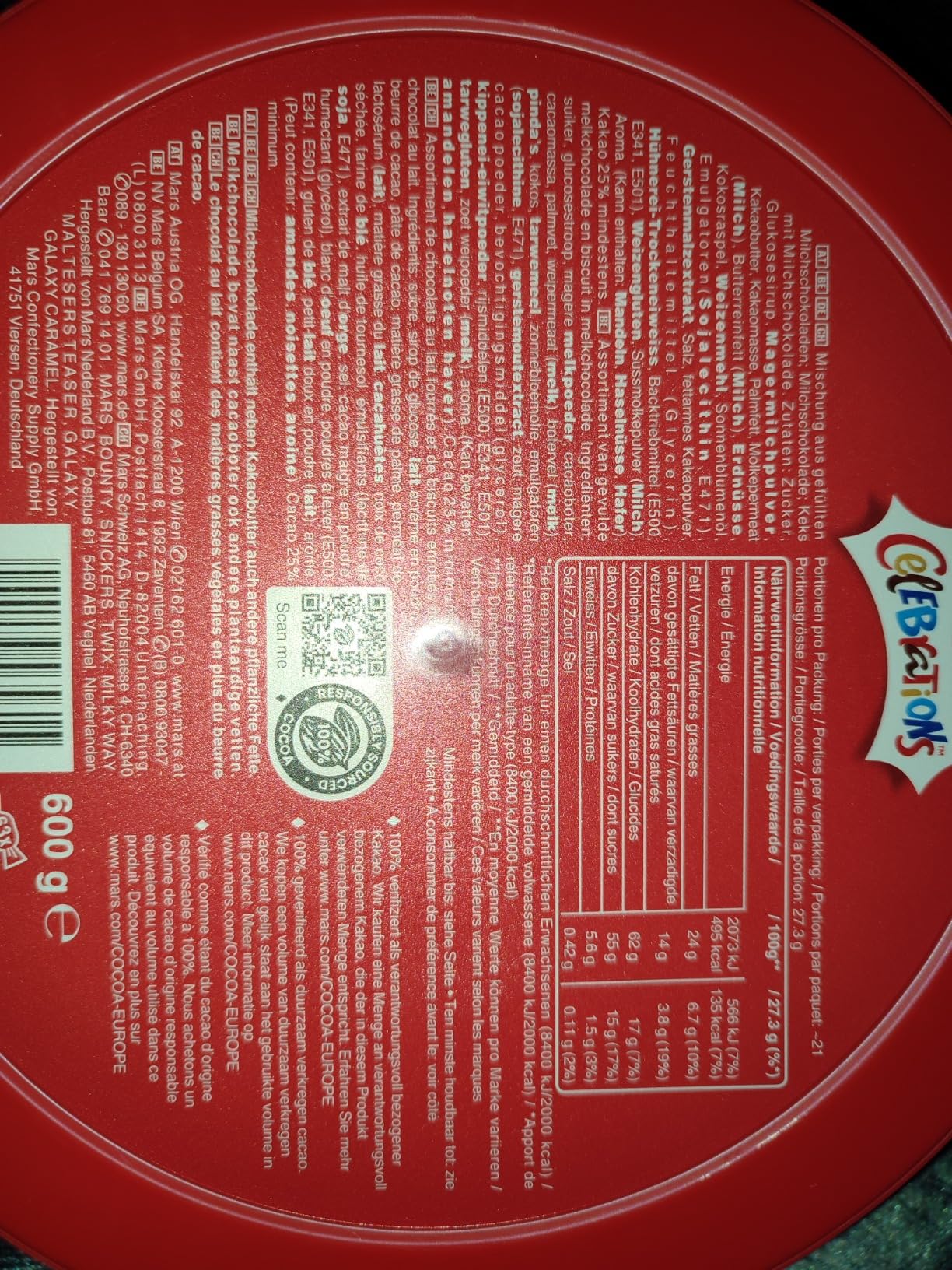Celebrations Chocolate Bulk Box Schokoriegel 600g Minis Mix