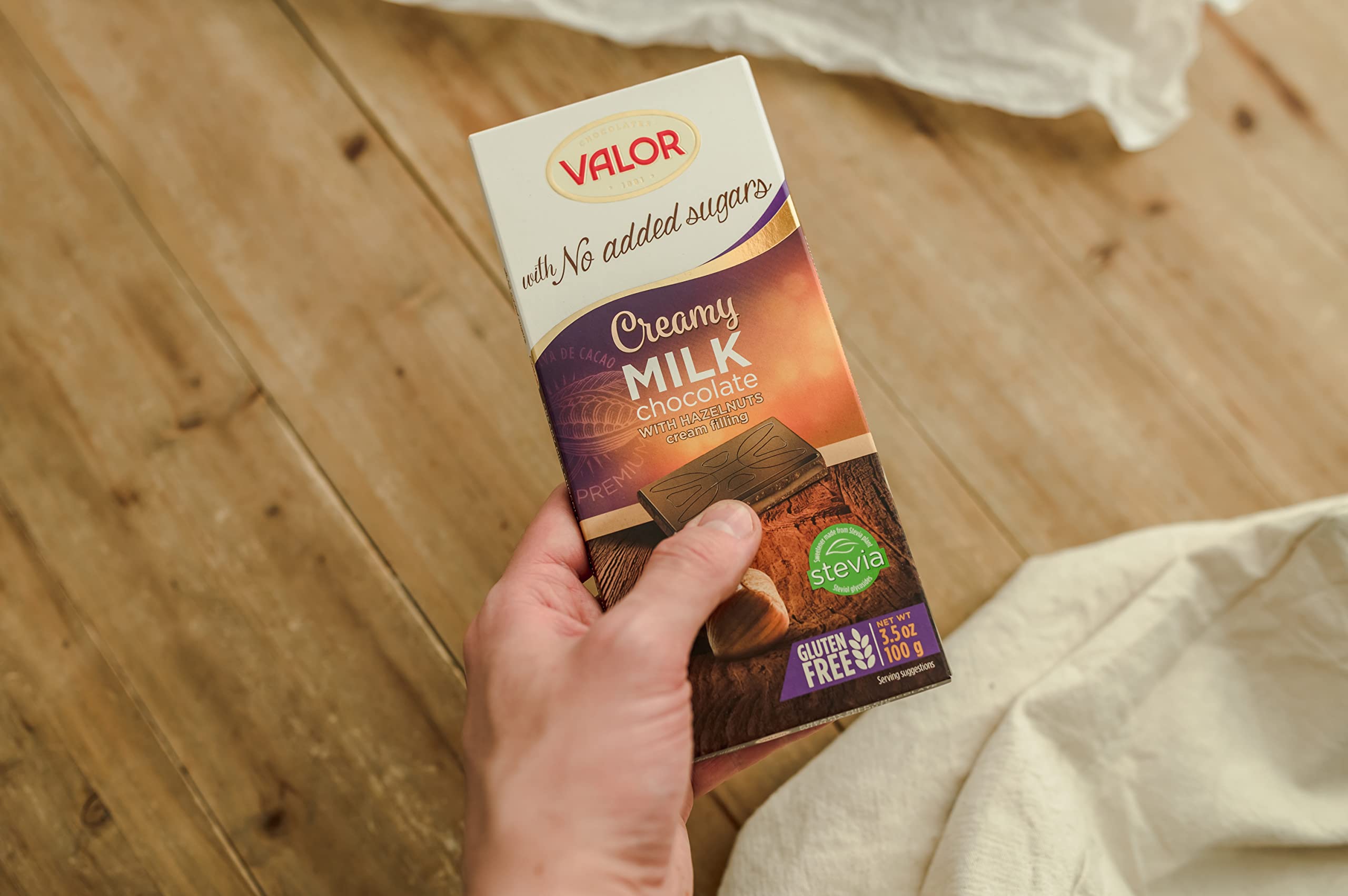 Valor 0% Milchschokolade Haselnusscreme zuckerfrei 100 g