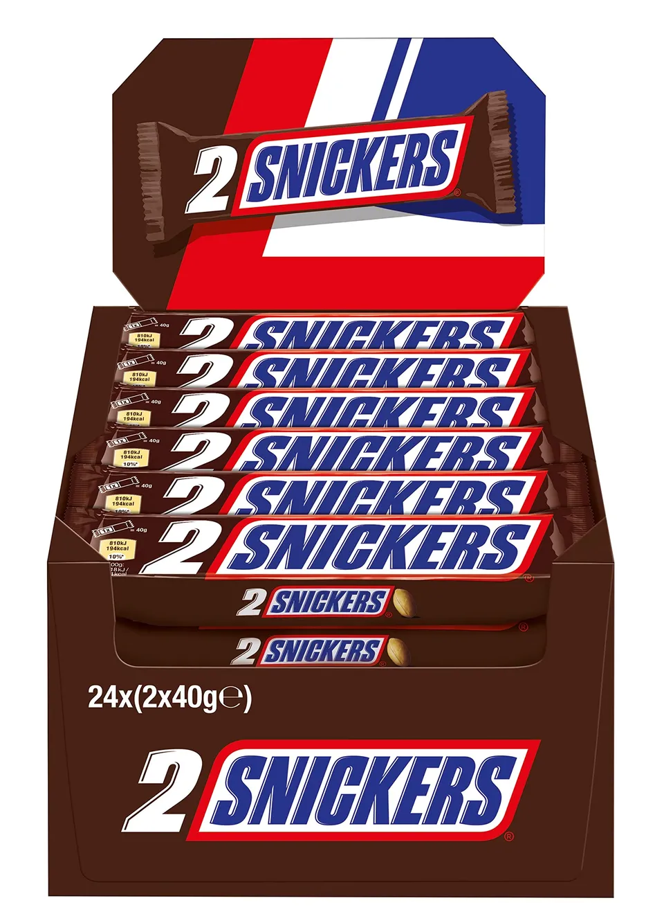 Snickers Original Schokoriegel Doppelpack 24 x 2 x 40g Erdnuss