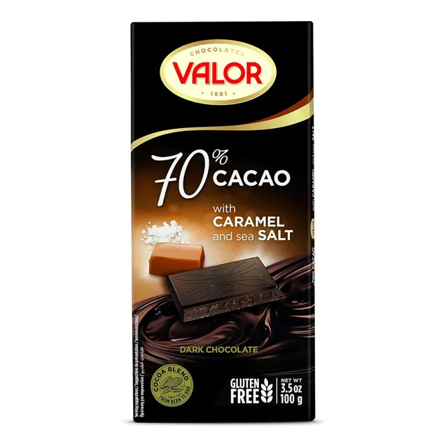 Valor Tradicionales Dunkle Schokolade 100g Karamell Salz