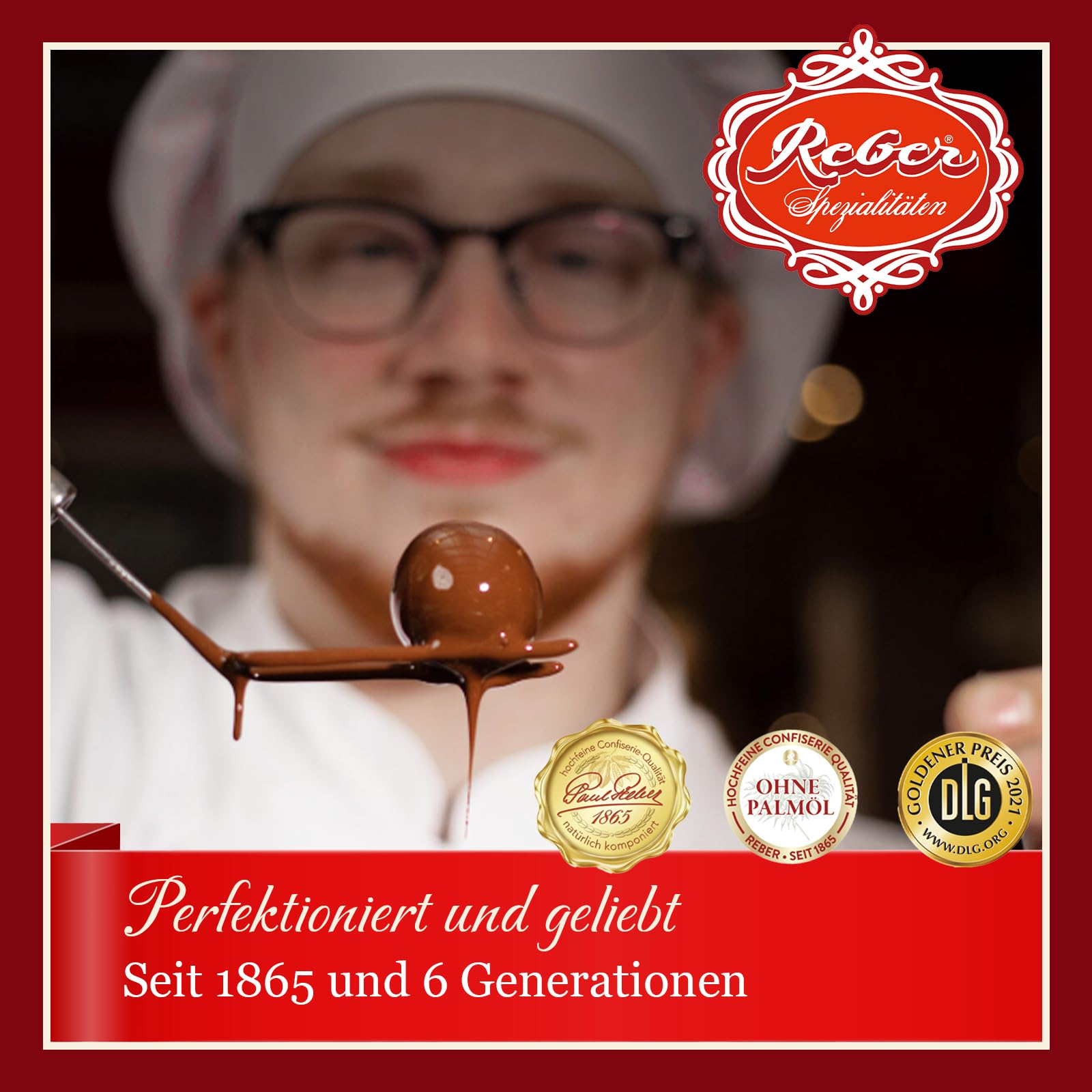 Reber Klassik klein Osterschokolade Set 16 Pralinen 2 Tafeln