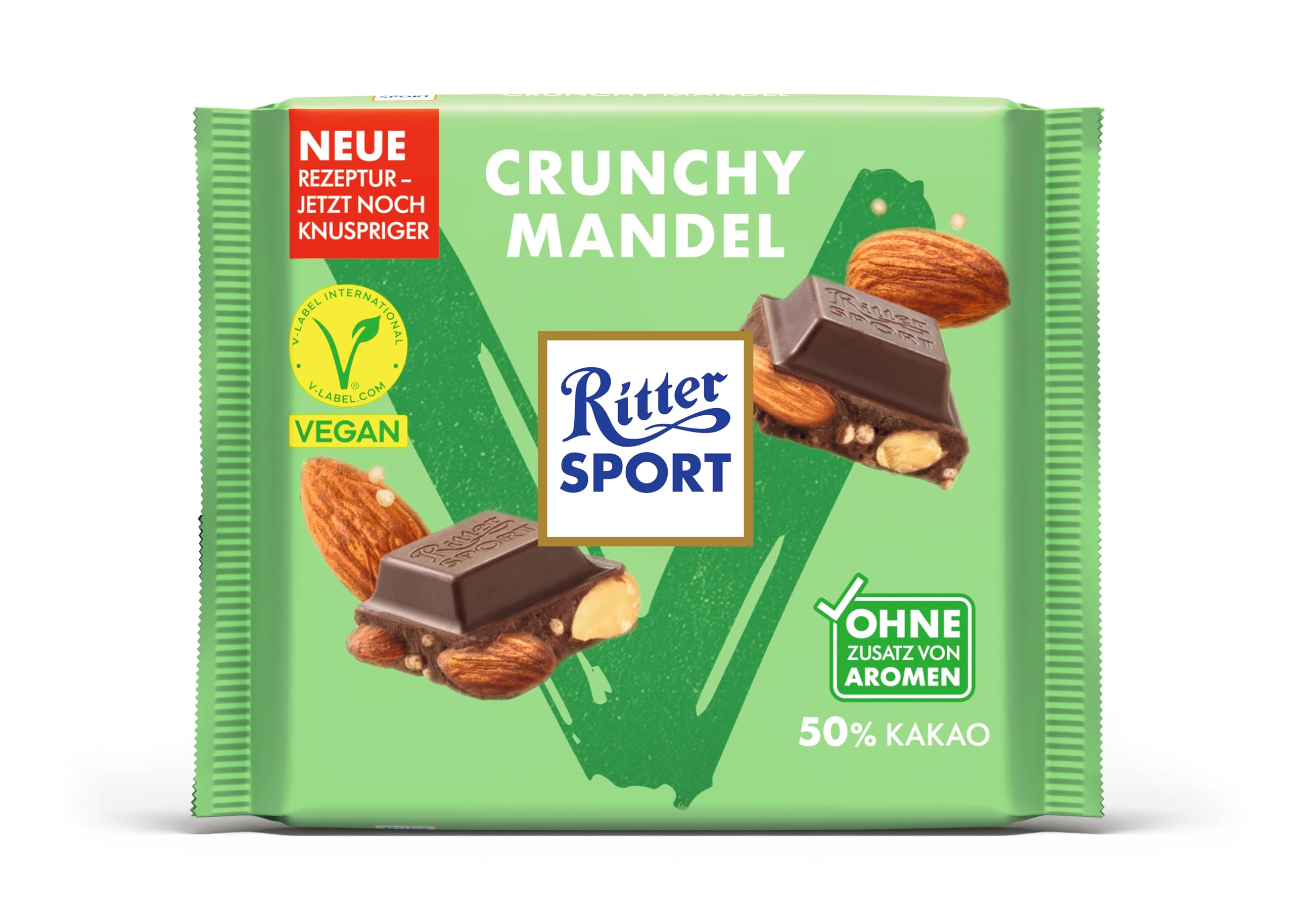 Ritter Sport Vegan Crunchy Mandel Tafel 10x100g Pflanzlich