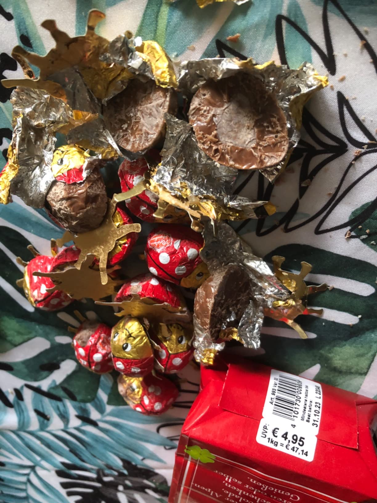 Reber Glückskäfer Schoko-Figuren 15 Stück 105g