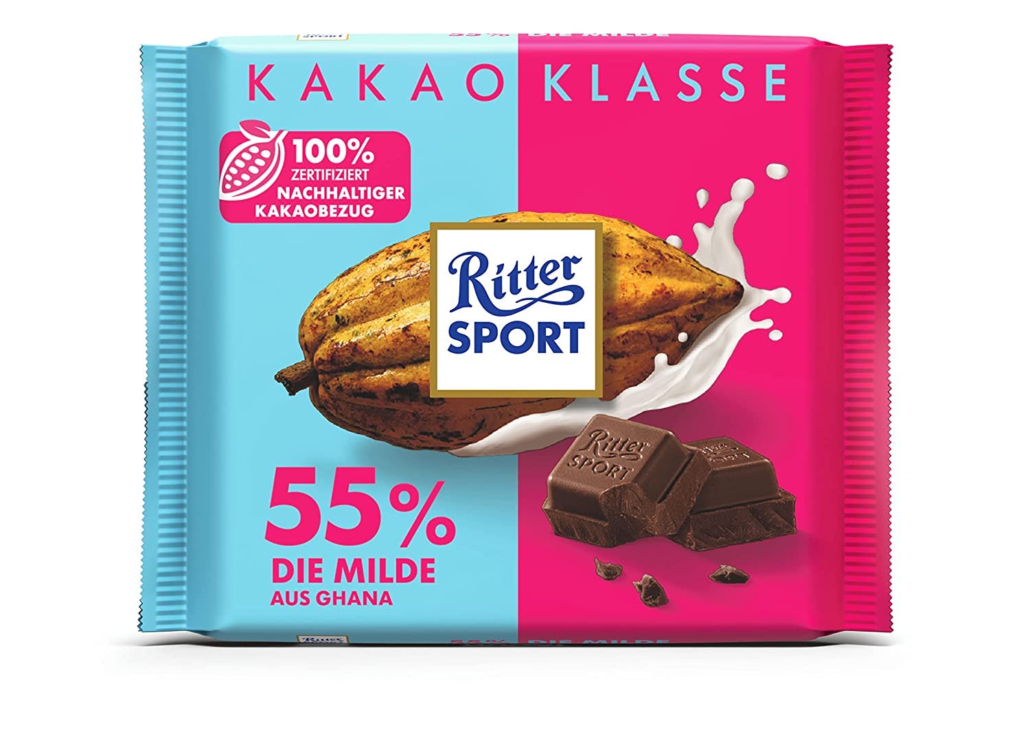 Ritter Sport Kakao-Klasse Die Milde 55% Tafel 100g Ghana