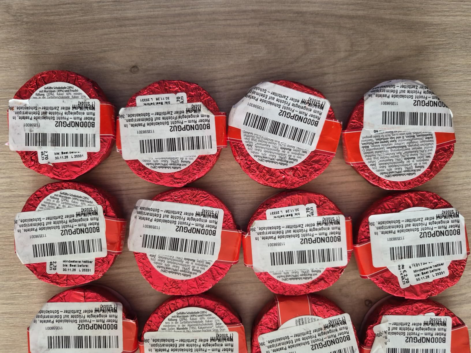 Reber Pasteten Törtchen Rum-Frucht Schokolade 39g Zartbitter