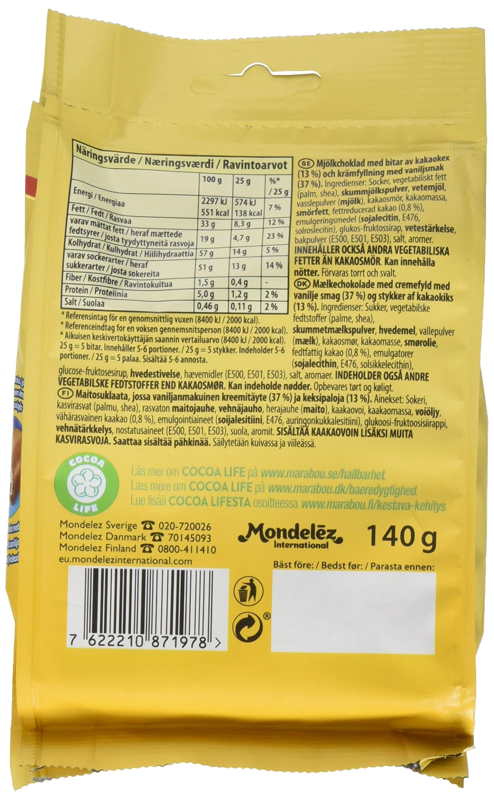 Marabou Påsar Oreo Bites Schokoriegel 8x140g Milchcreme