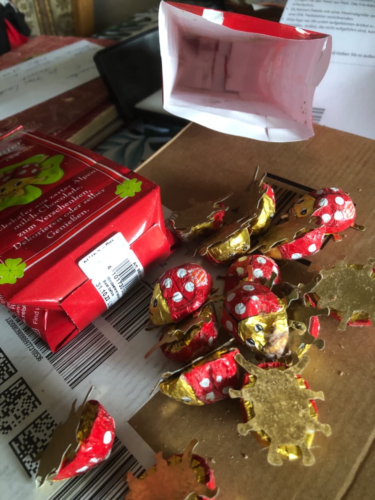 Reber Glückskäfer Schoko-Figuren 15 Stück 105g