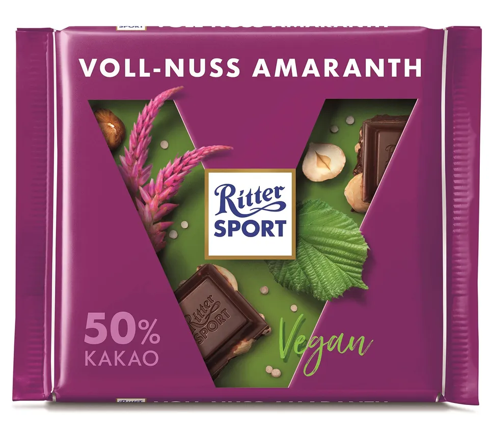Ritter Sport Vegan Voll-Nuss Amaranth Schokolade 100g Haselnuss