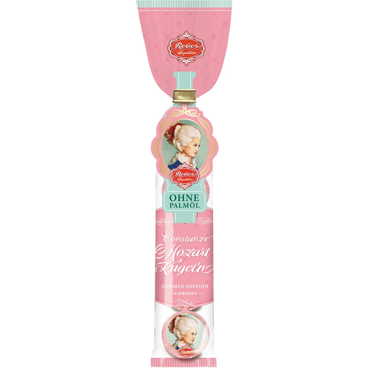 Reber Constanze Mozart-Kugeln Pralinen weiß Himbeer 5er 100 g