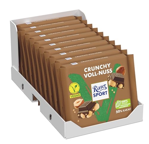 Ritter Sport Vegan Crunchy Voll-Nuss Tafel 10x100g Nuss-Crunch